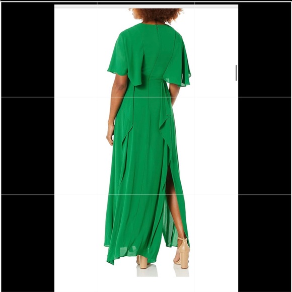 BCBG Cape Sleeve Maxi Dress Green - Picture 2 of 4